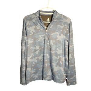 Johnnie-O Boys' 1/4 Zip Pullover Sz 14 Large Blue Cammo Titan Prep-Formance
